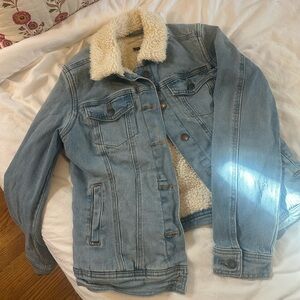 Light Blue Denim Jacket with Sherpa Lining